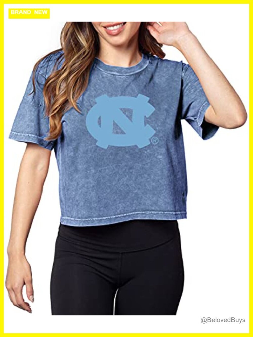 Women's Cropped Tee Mineral Wash Short Sleeve Round Neck NCAA Game Day